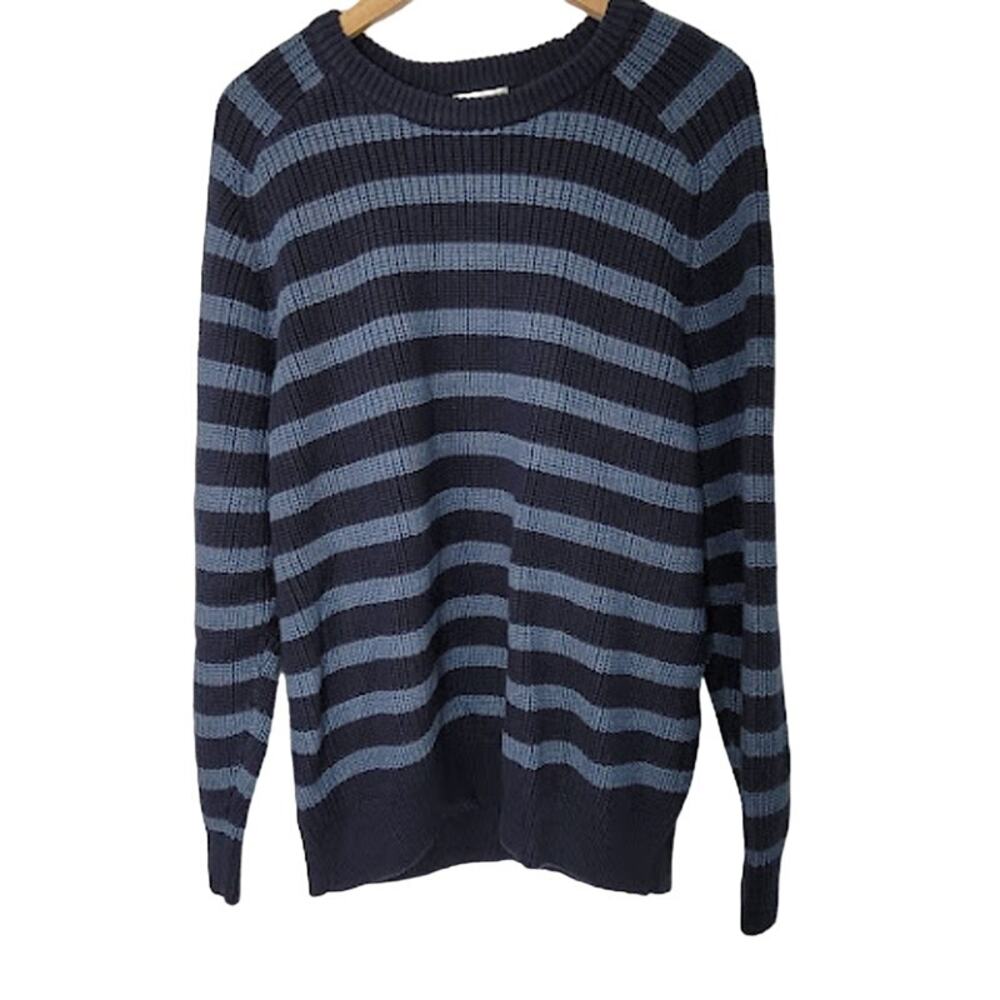 L.L. Bean- Blue and Navy striped sweater- size Large